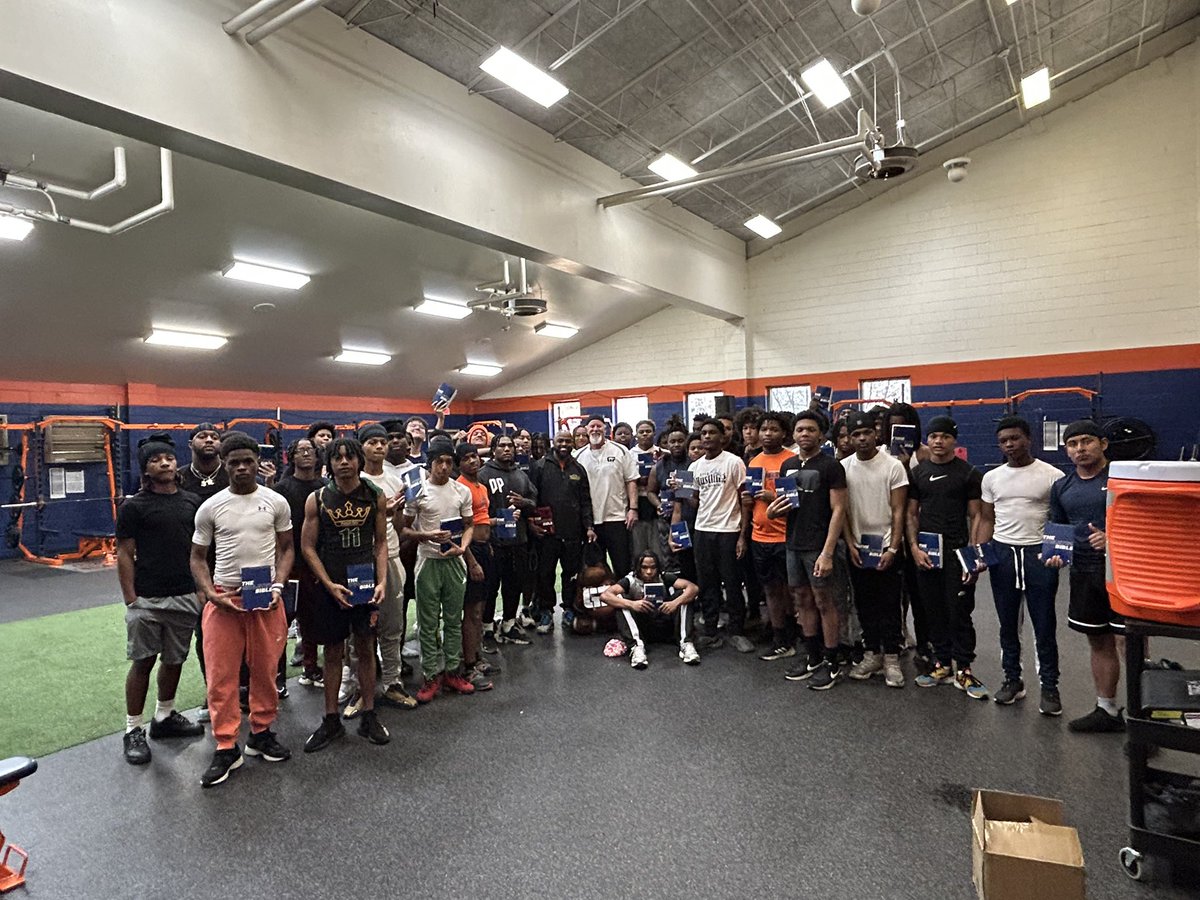 Thank you Coach Captain Munnerlyn for allowing us to visit with Chambers Football, to share the Word, and to provide Bibles and footballs for your players! We’ll be back with some helmets soon!