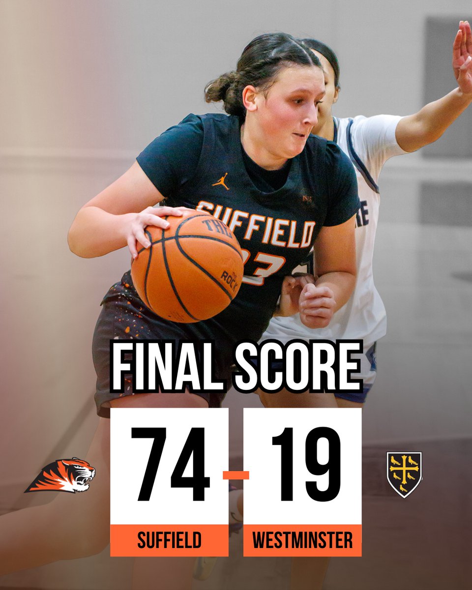 Final: Suffield 74, Westminster 19 🏀

📊Game Highlights:
Alannah Baehr: Nearly a quadruple-double! 16 PTS, 10 AST, 10 REB, 9 STL
Charlotte Theriault: 14 PTS, 5 REB
Addie Carillo: Lucky 7’s! 7 PTS, 7 REB, 7 deflections

Next up: Senior Night on Wednesday!
#SuffieldGirlsBasketball