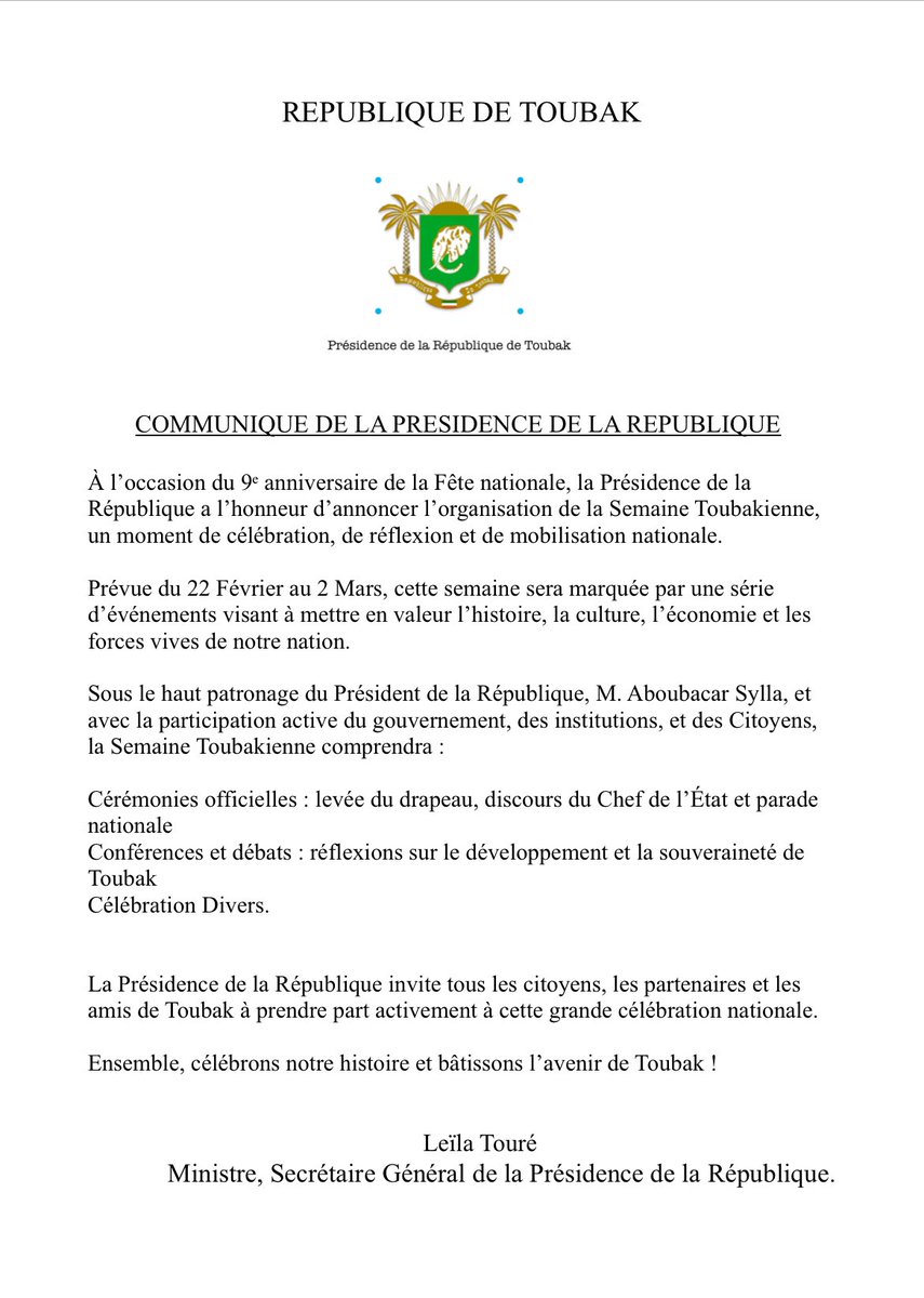 La République de Toubak (@reptoubak) on Twitter photo 