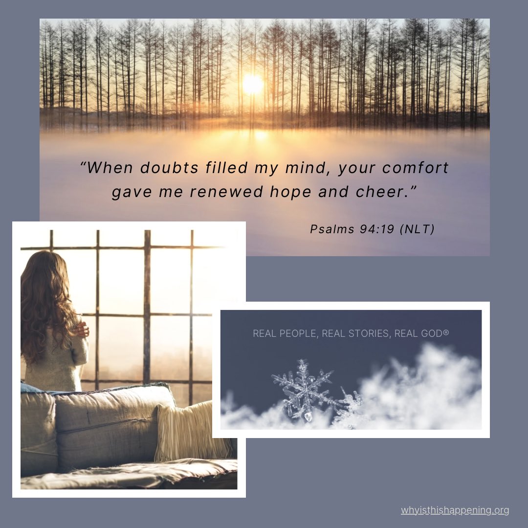 “When doubts filled my mind, your comfort gave me renewed hope and cheer.” ~ Psalms 94:19 (NLT)

whyisthishappening.org/videos/parenti…
#withGOD #whyisthishappening #nevergiveup #GODhasaplanforyourlife #JesusLovesYou #hope