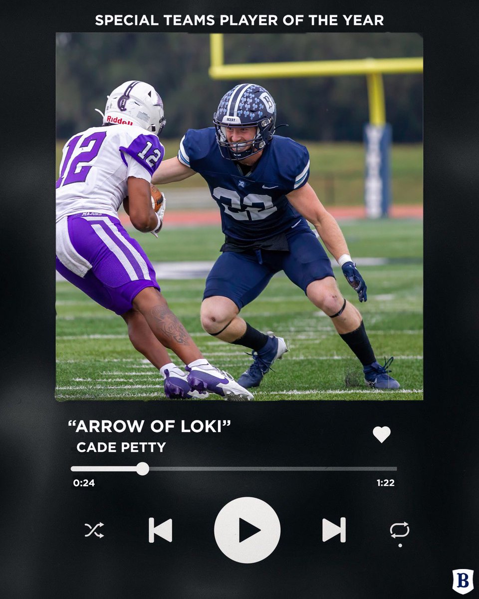 Congratulations Cade Petty, on winning this year’s Arrow of Loki award🏆

#BerryFootball #BUILD #KeepClimbing #d3fb