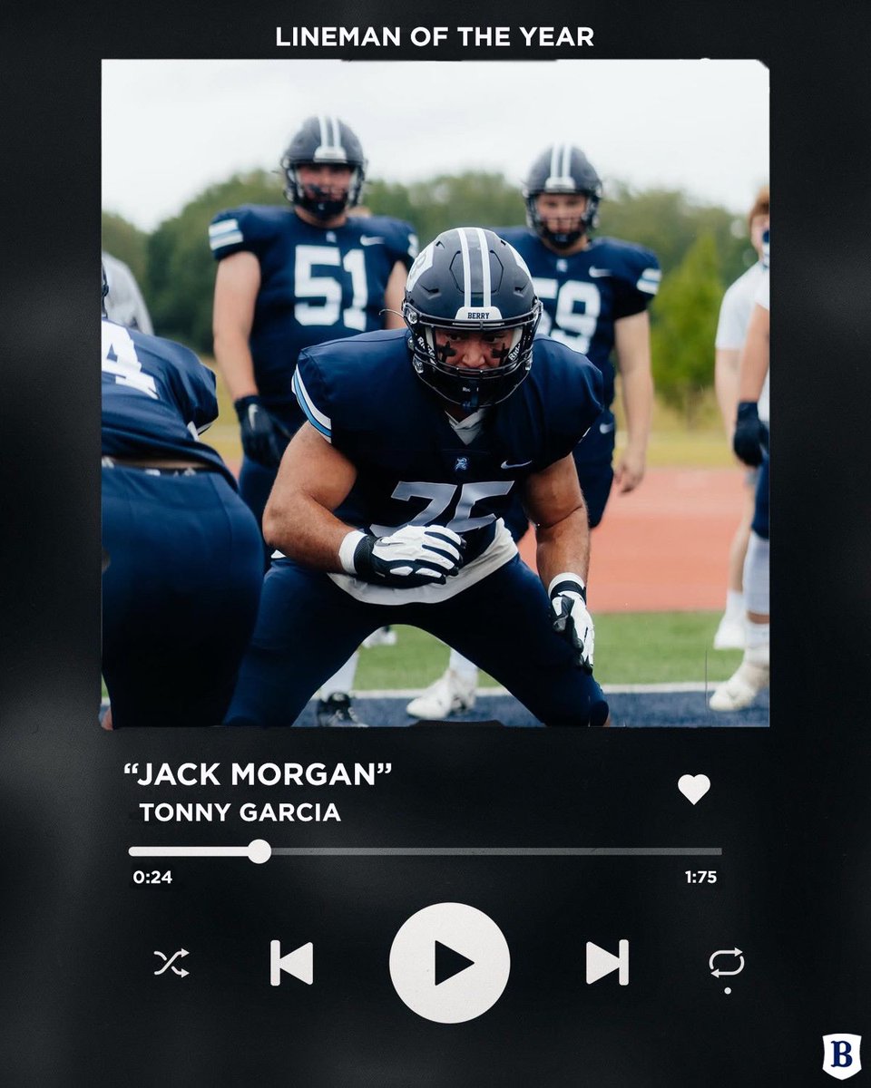 Congratulations Tonny Garcia, on winning this year’s Jack Morgan award🏆

#BerryFootball #BUILD #KeepClimbing #d3fb