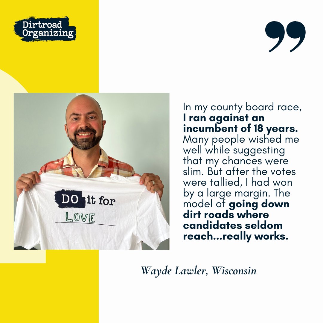 Sharing more very kind words and reflections from Dirtroad alums. Want to learn more? Check out what our training programs are all about: dirtroadorganizing.org/cohorts