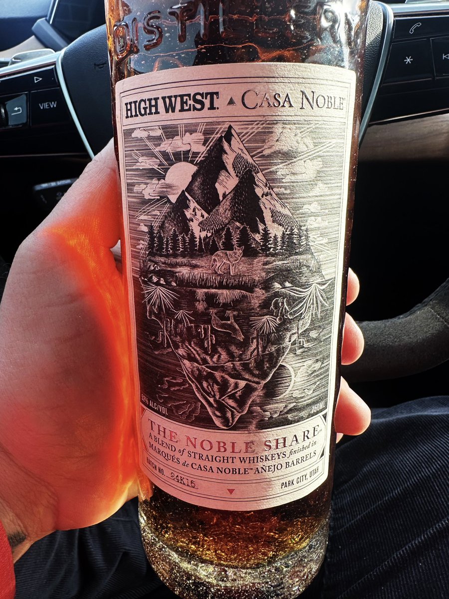 MRmidwestcouple's tweet photo. Impulse buy, I don’t usually buy without researching but I pulled the trigger on this bottle. Would you have? #Bourbon #Highwest #Whiskey #CasaNoble #NobleShare #Drink https://t.co/9hHxLmnNAQ