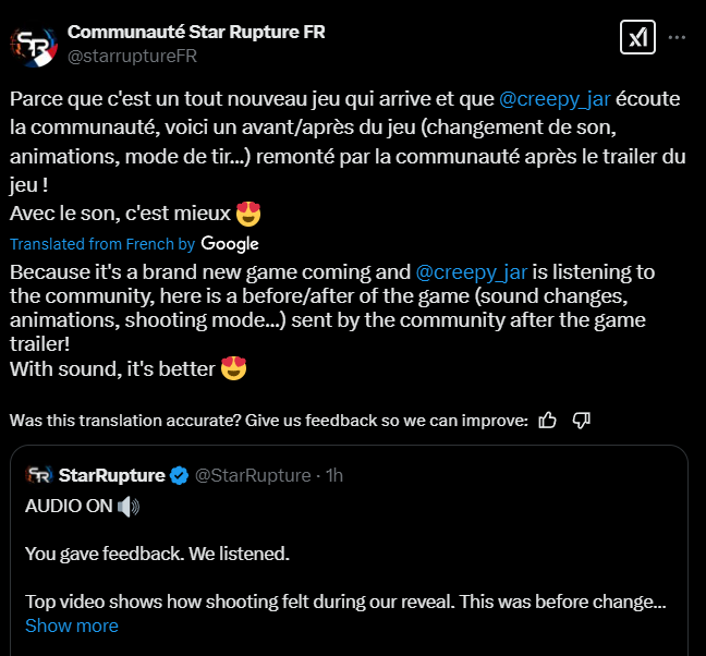 skellehhhhhhhh's tweet photo. @starruptureFR @creepy_jar now I make a dutch translation of the french translation and eventually we'll get a completely non-sensical sentence xD https://t.co/s9pZkbb2Z3