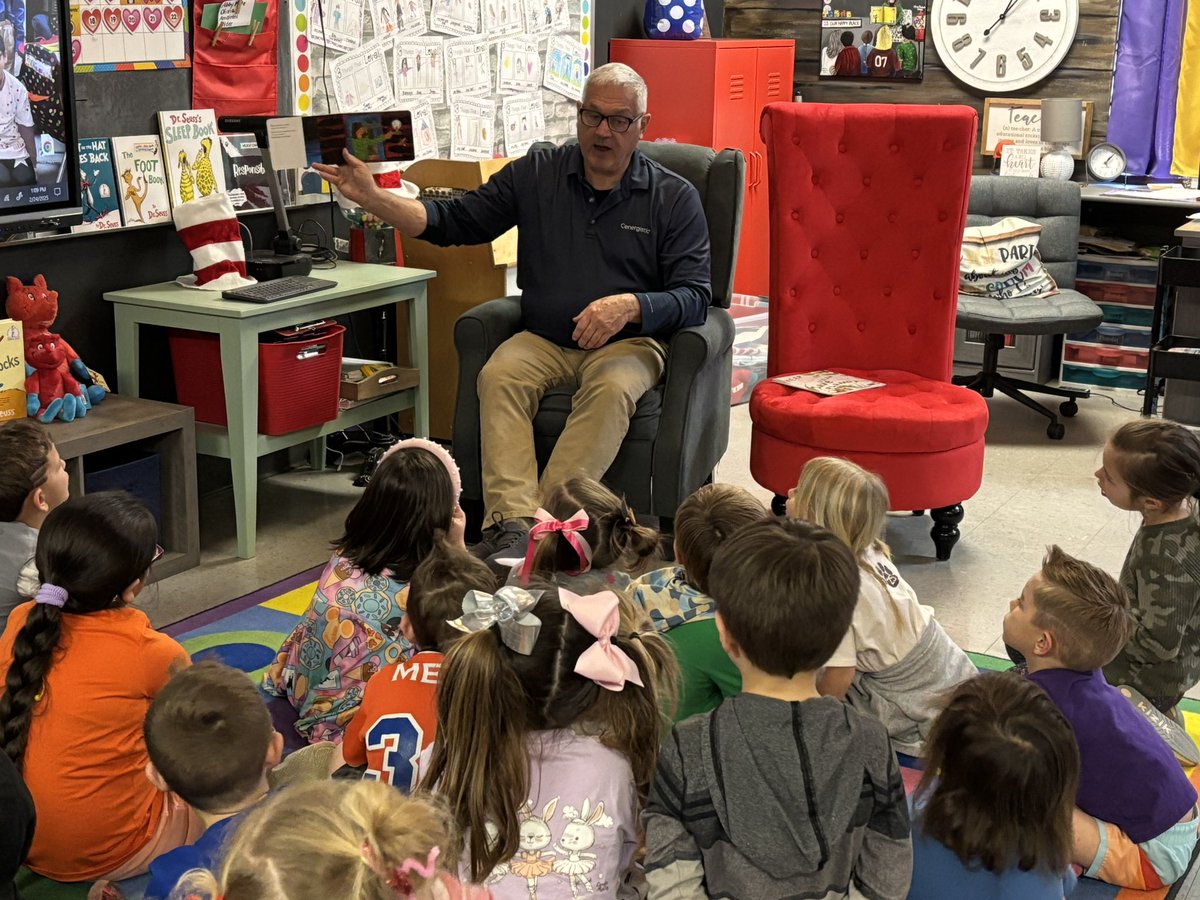 Great time today at Sand Rock  reading to Ms. Robins kindergarten class and talking about the success of our <a href="/Cenergistic/">Cenergistic®</a> Energy Conservation program in the <a href="/cherokeek12/">Cherokee County Schools</a> schools.  Now over 2.5 million in savings.  Great class.  So attentive and great questions