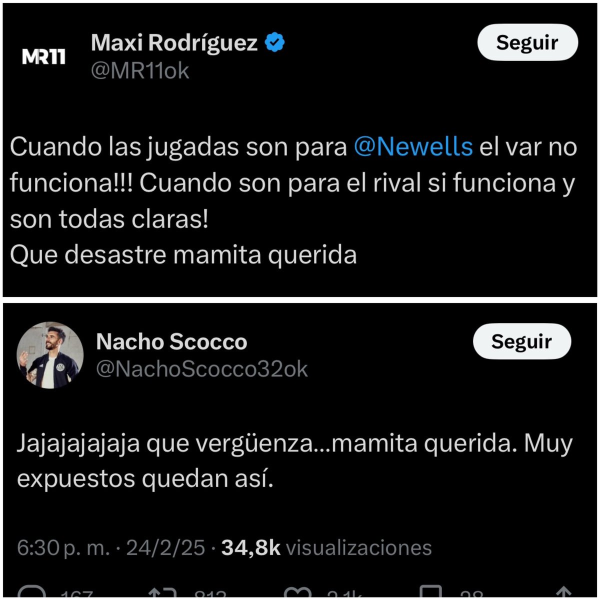 Verón, Gallardo, Scocco, Maxi Rodríguez, Tévez y un sinfín de jugadores o protagonistas hablan de los robos de Barracas hacia sus clubes. Y está perfecto.

Así está el futbol argentino de Tapia y Toviggino, que siempre sale a amenazarlos por twitter. Un papelón.