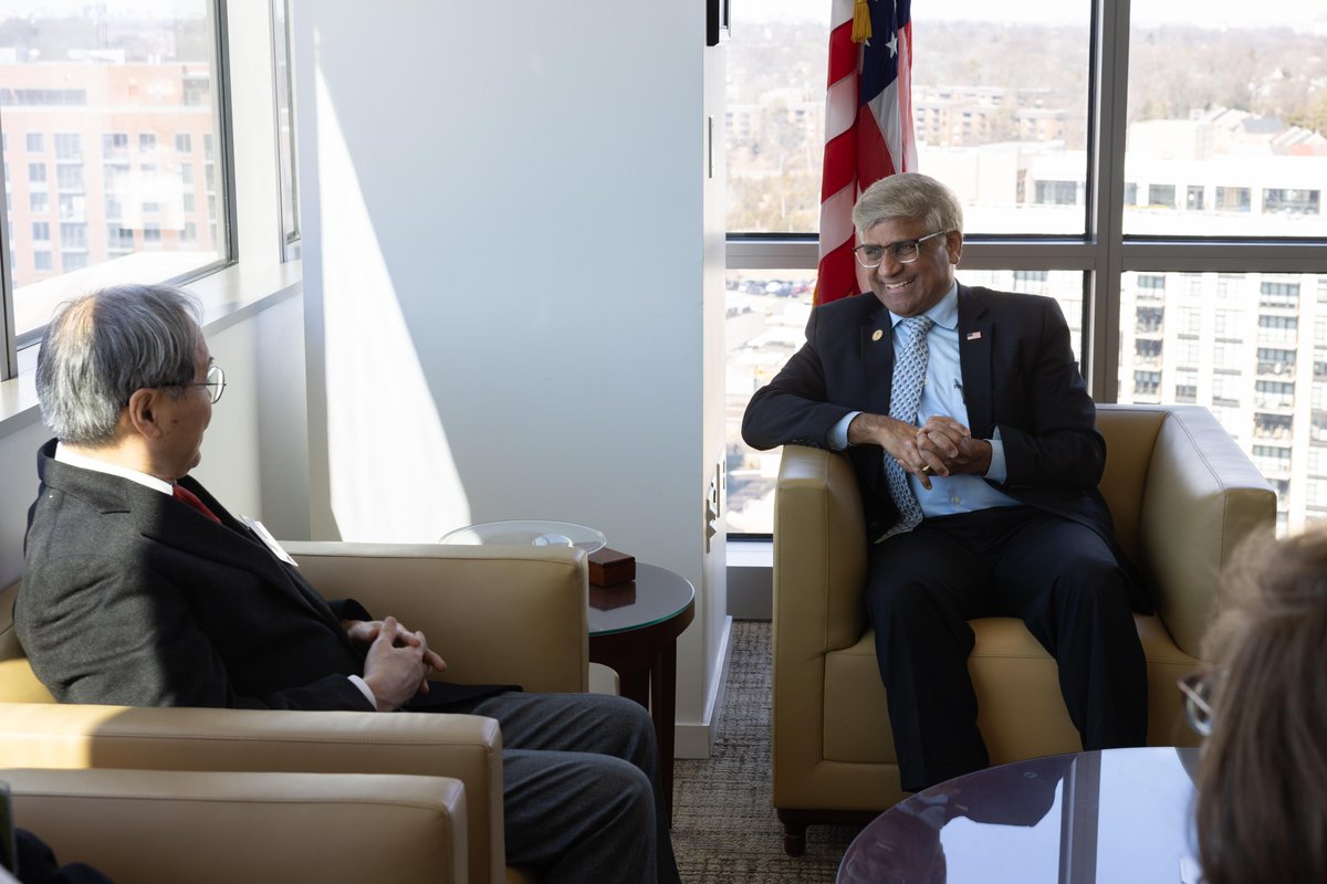 NSFDirector's tweet image. It was great to host Hashimoto Kazuhito, science and technology advisor to the prime minister and @JST_info president to @NSF headquarters. We discussed issues of mutual interest in research security and advancing innovation using the Quad alliance.