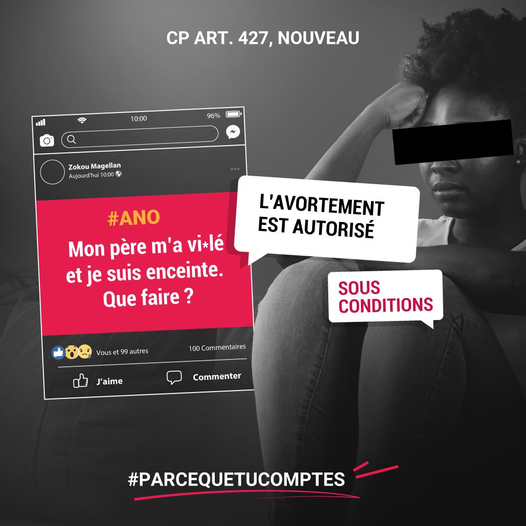 💔 Cette histoire, beaucoup la vivent en silence

Si tu es victime d’inceste ou de grossesse non désirée en Côte d'Ivoire, la loi t’autorise l’interruption de grossesse sous certaines conditions.

Partageons l’information, brisons le silence !
#ParceQueTuComptes
