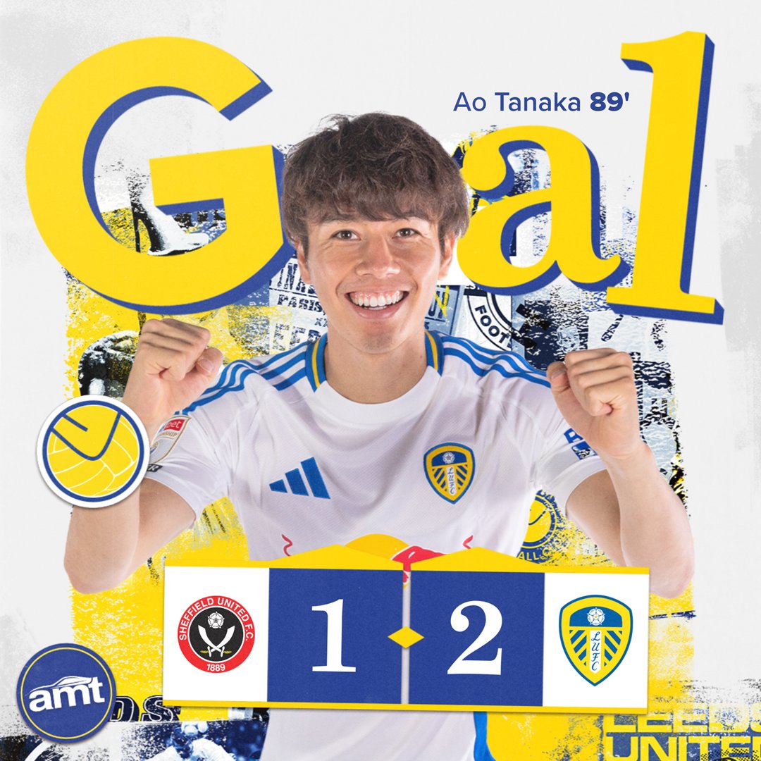 ゴーーーーーーール！！！！！！！🤍💛💙

コーナーキックをフィルポが頭で流しファーサイドに詰めたのは田中碧！
なんて男だ！！！！！！！

89分
🔴シェフィールドU 1-2 リーズ⚪
#LUFC #SHULEE