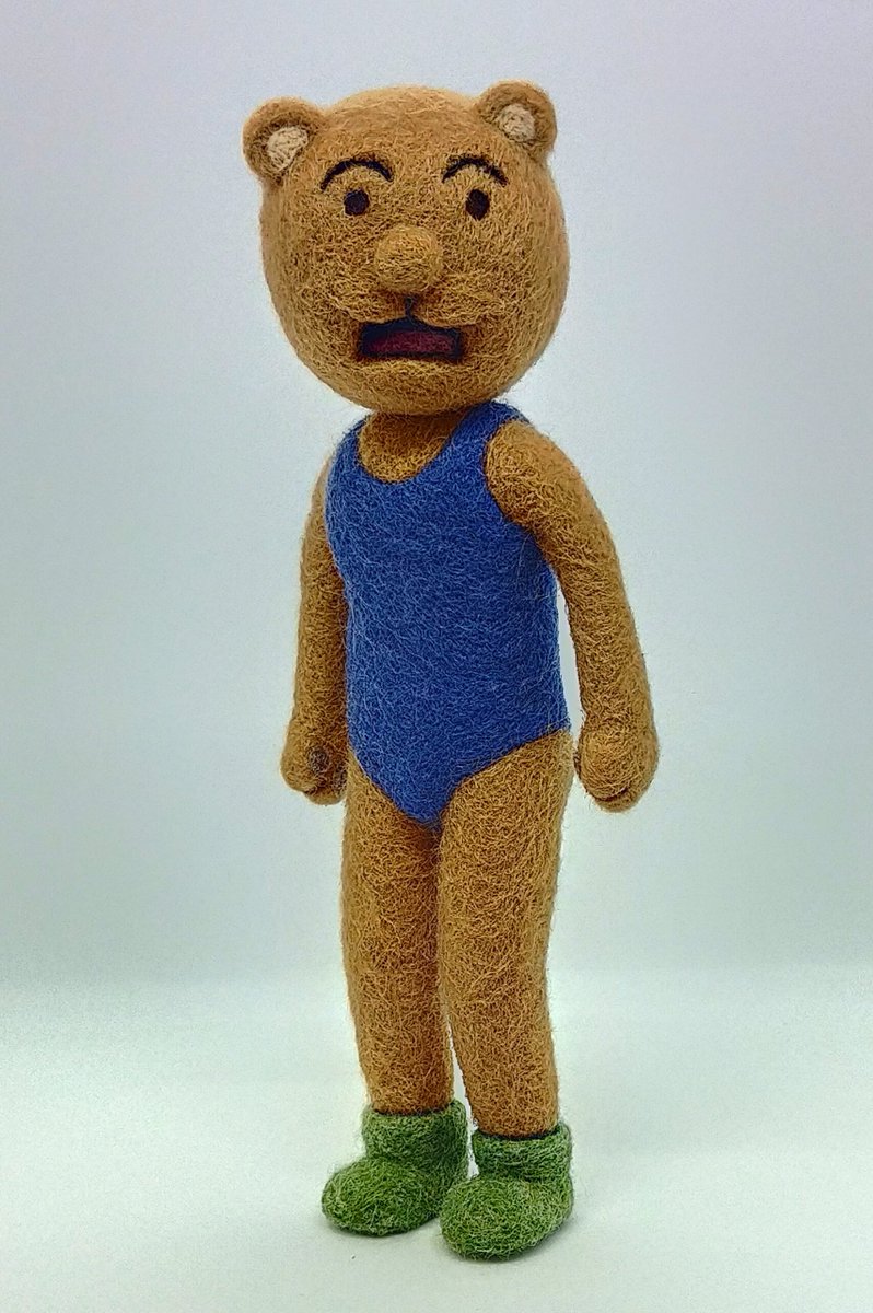 羊毛フェルトのクマ吉くん、完成しました！ しっかり映像を見て