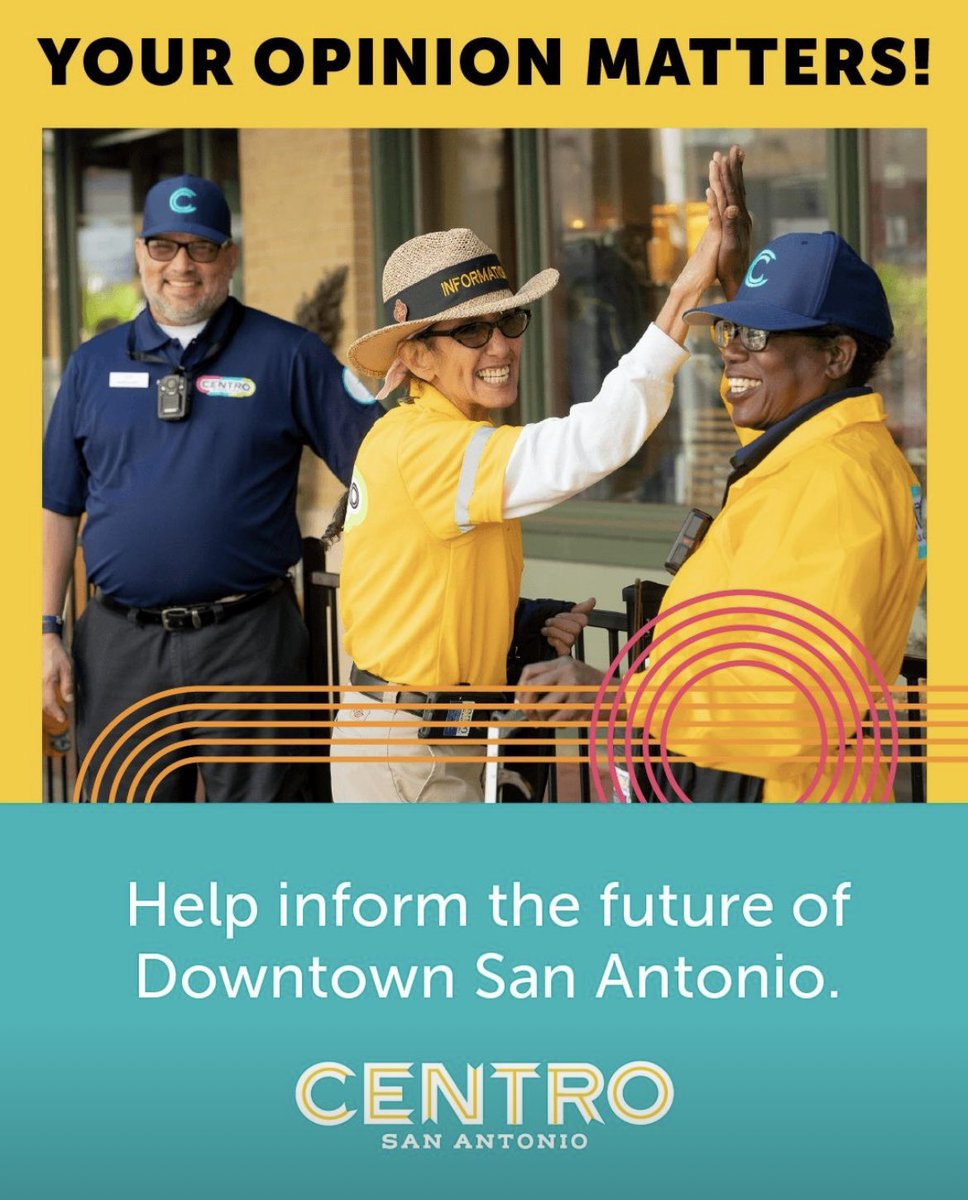 centrosa's tweet image. If you care about Downtown San Antonio take this 4 min survey! ♥️

 downtownsanantonio.typeform.com/to/Kzl5xiYf?ty…