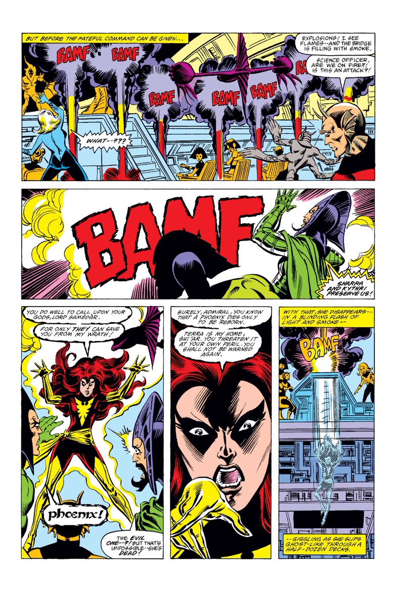 balvog's tweet image. X-Men #157 (1963)
An alien disrupts Charles’ mind link, leaving him in a vegetative state.
Chan. Araki is slain by Lord Samedar. Kitty and Kurt give the Shi’ar some Phoenix PTSD to buy time for Lilandra to tell the Shi’ar that she’s safe so they won’t blow up the Earth.