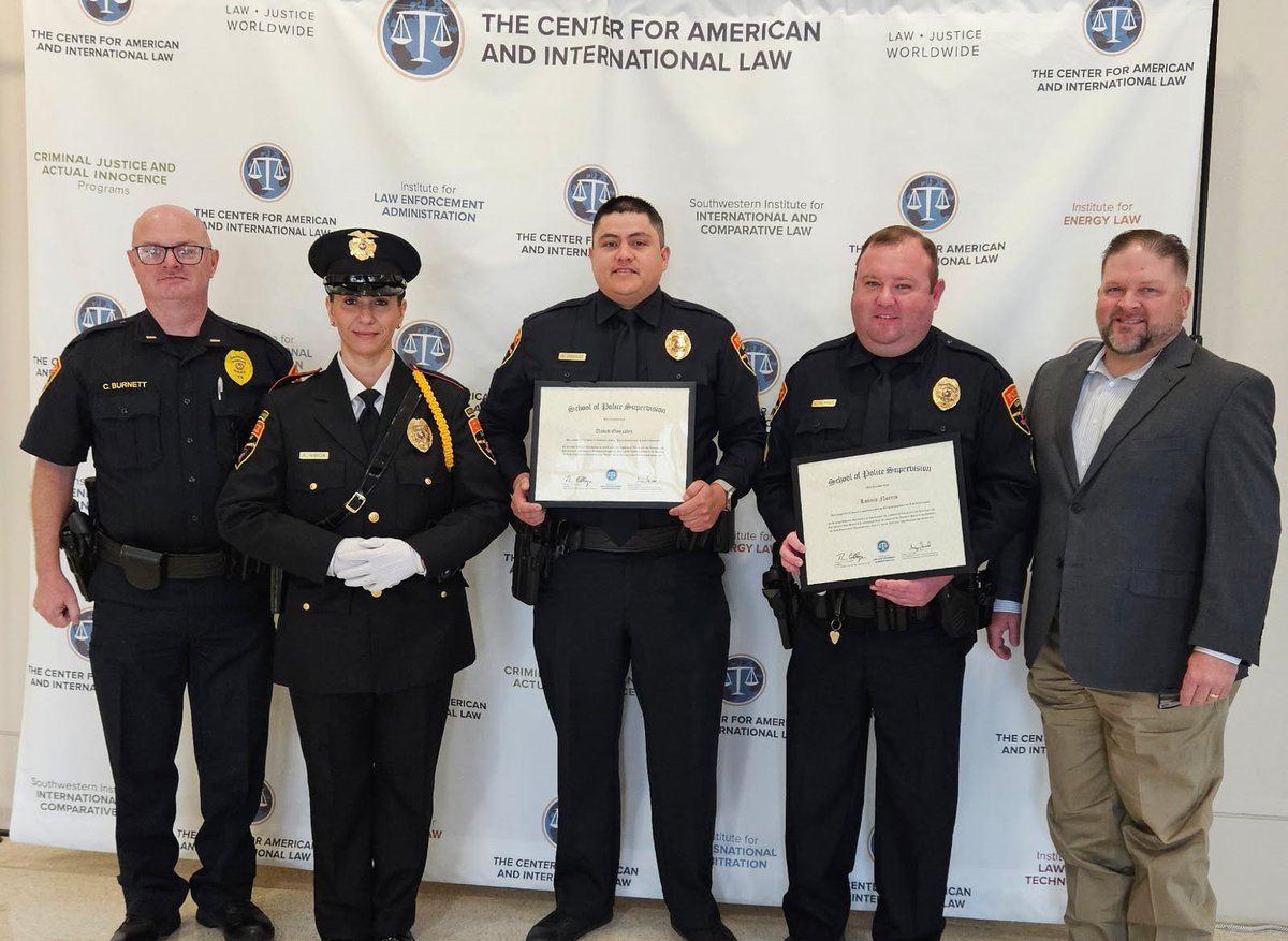 Congratulations to Sergeants Lonnie Norris and David Gonzalez on their graduation from the Institute for Law Enforcement Administration 146th School of Police Supervision. This month-long leadership school focuses adjusting from street policing to management in law enforcement.