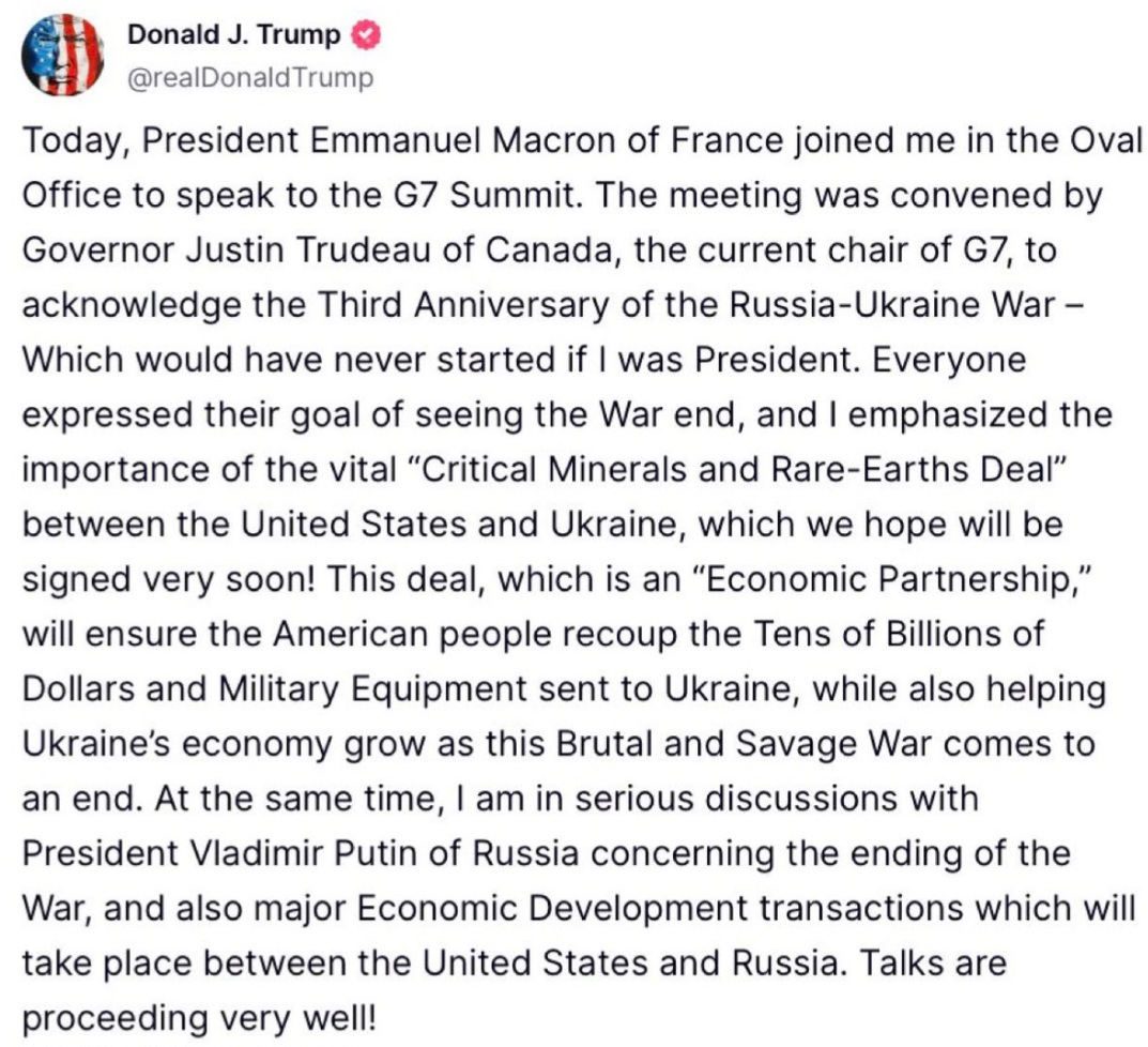 1. Calling your closest ally "governor" instead of PM or president isn't cute, funny, smart, or even intelligently sarcastic.
2. The US needs NOTHING from Russia.
3. There isn't a damn thing Russia can do for the US.

Halfwit Trump plus halfwit Musk still aren't a whole brain.