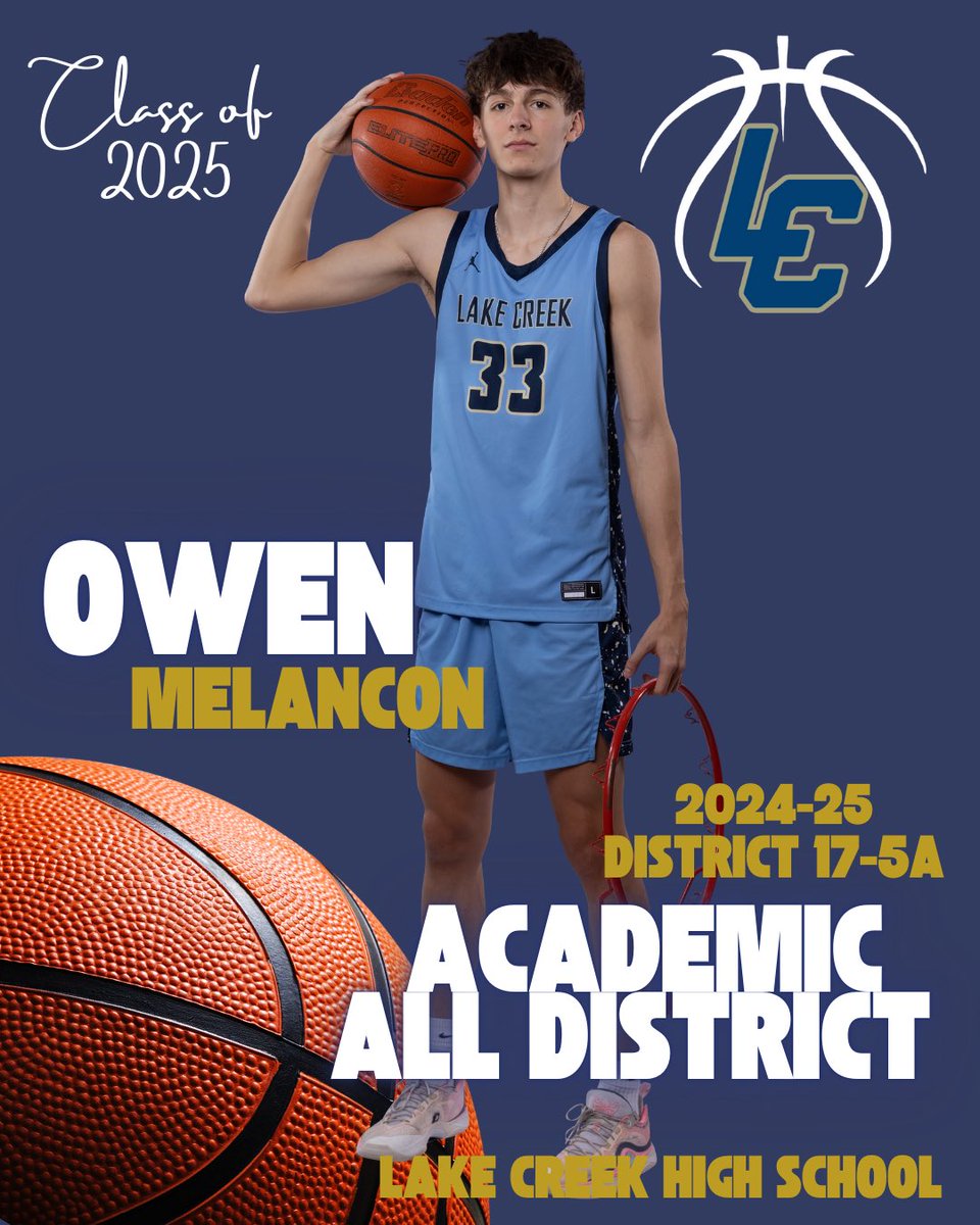Lake Creek 6th Man Club (@lions_6th_man) on Twitter photo Congratulations to <a href="/OwenMelancon07/">Owen Melancon</a> for earning Academic All District honors!
<a href="/LakeCreekHoops/">Lake Creek Basketball</a> Congratulations to <a href="/OwenMelancon07/">Owen Melancon</a> for earning Academic All District honors!
<a href="/LakeCreekHoops/">Lake Creek Basketball</a>