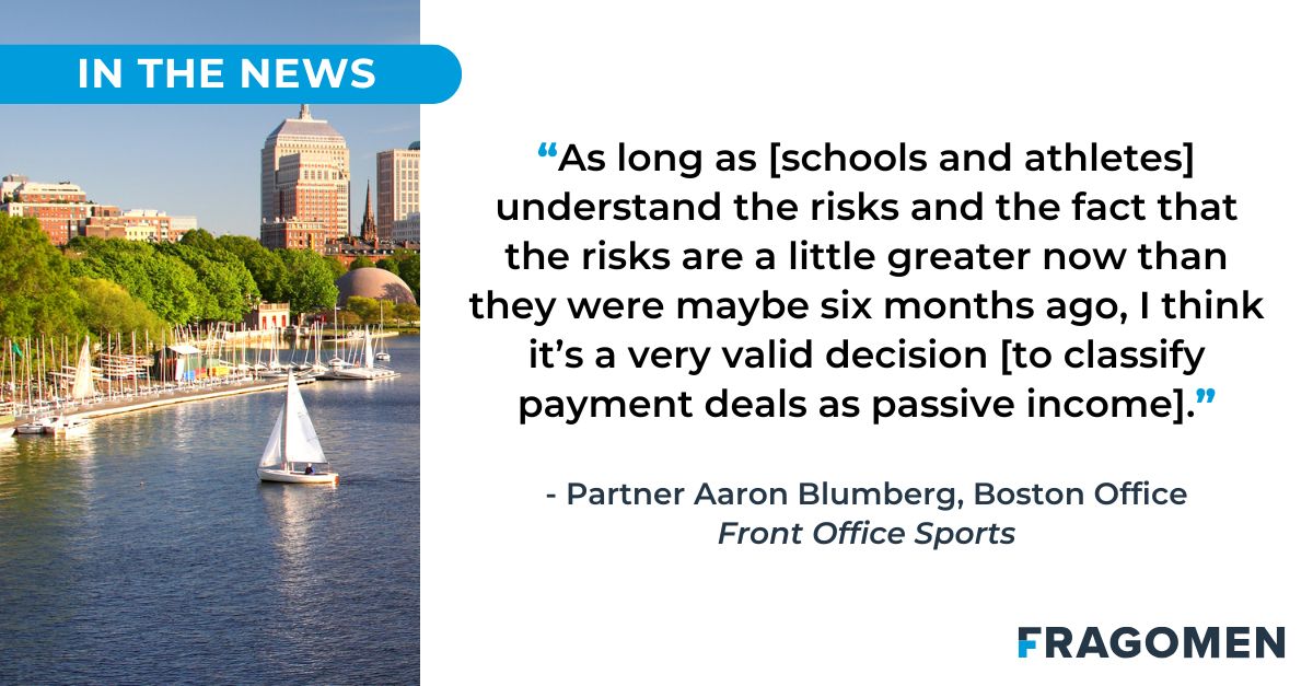 Fragomen (@fragomen) on Twitter photo Partner Aaron Blumberg shares w/ <a href="/FOS/">Front Office Sports</a> potential immigration risks for international #NCAA athletes if the House v. NCAA settlement is approved, emphasizing how student #athletes & schools should assess the risks amid growing immigration scrutiny. bit.ly/3D3wzK6 Partner Aaron Blumberg shares w/ <a href="/FOS/">Front Office Sports</a> potential immigration risks for international #NCAA athletes if the House v. NCAA settlement is approved, emphasizing how student #athletes & schools should assess the risks amid growing immigration scrutiny. bit.ly/3D3wzK6