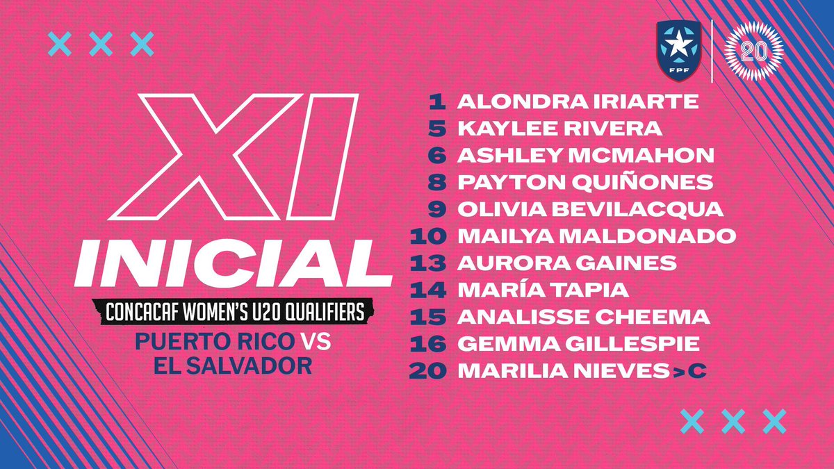 ⚽️ XI Inicial | Clasificatorio al Mundial Sub-20 Femenino de Concacaf 2025

🆚 Puerto Rico vs El Salvador
⏰ lunes 24 de febrero, 7:00 PM
🏟 Estadio Félix Sánchez, Santo Domingo, República Dominicana
📺 Transmisión en vivo por FS2 y Tubi