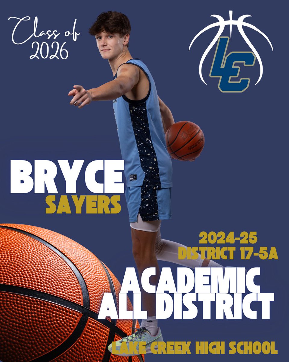 Lake Creek 6th Man Club (@lions_6th_man) on Twitter photo Congratulations to Bryce Sayers for earning Academic All District honors! <a href="/LakeCreekHoops/">Lake Creek Basketball</a> Congratulations to Bryce Sayers for earning Academic All District honors! <a href="/LakeCreekHoops/">Lake Creek Basketball</a>