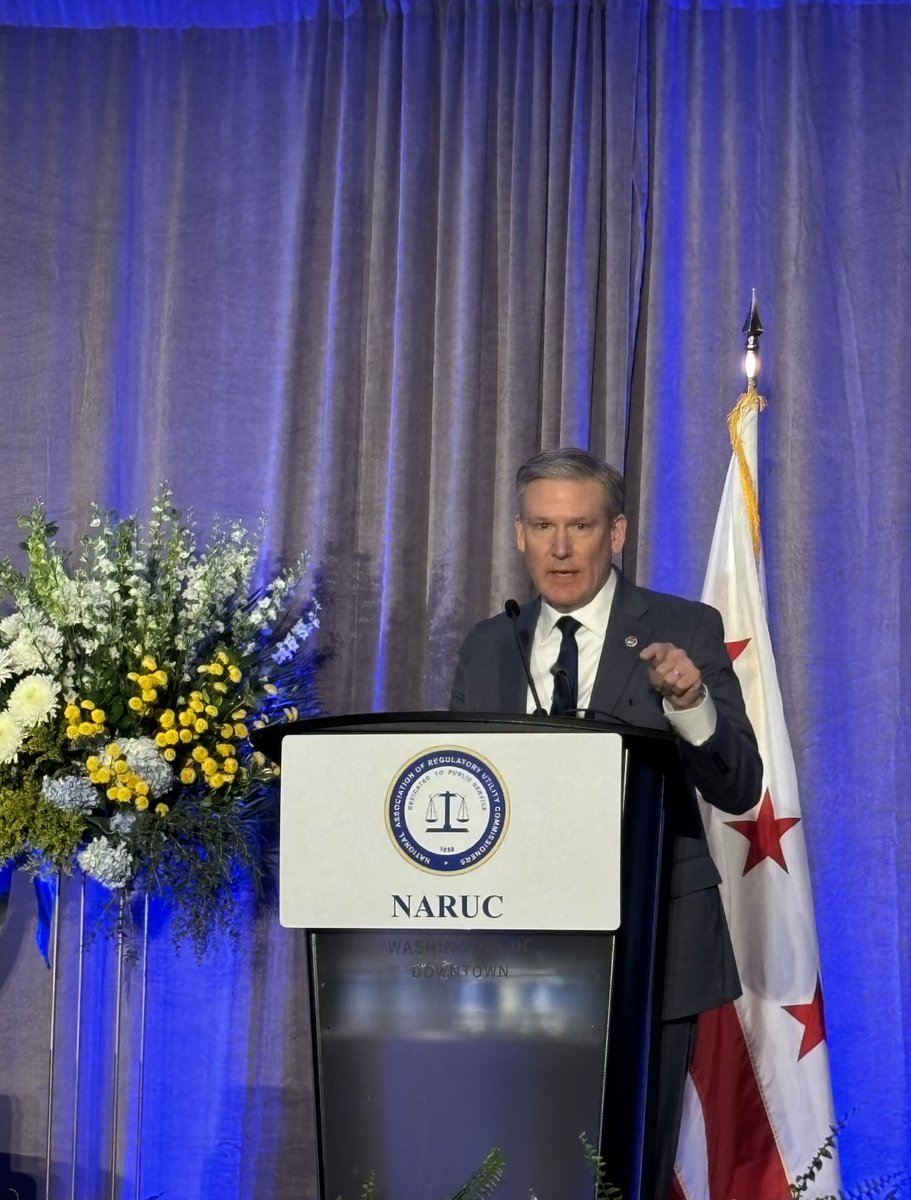 NARUC's tweet photo. Today at the 2025 Winter Policy Summit, NARUC Executive Director Tony Clark acknowledged the wind down of the International Programs department and thanked all Commissioners and staff who participated in NARUC’s work to foster international stability in the energy sector. #NARUCWINTER25