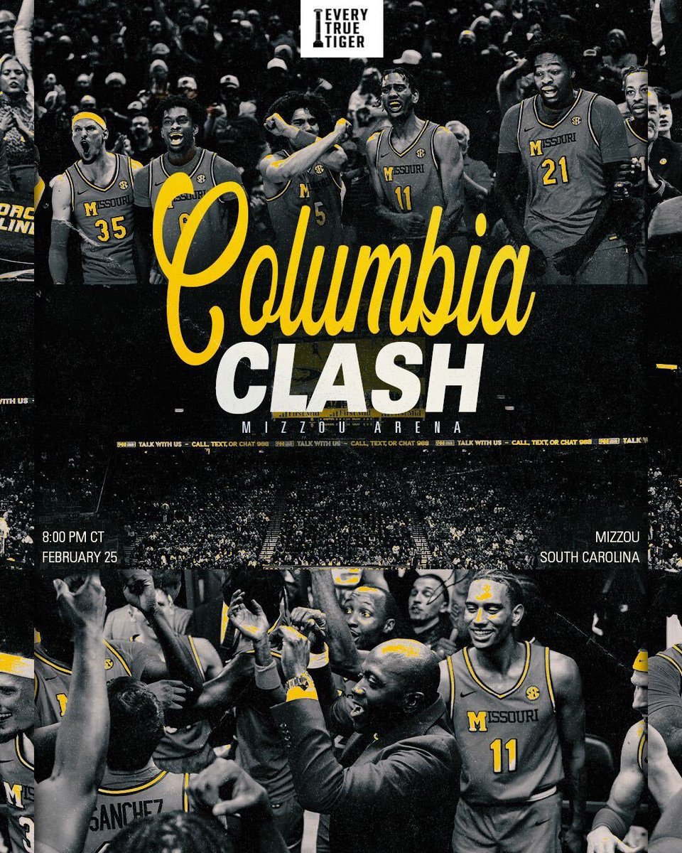 Bring the noise. Bring the energy. Bring the rivalry heat.
Mizzou Arena, 8PM!
📅17 : Tuesday, February 25
⏰:8:00pm CT
🏟️: Mizzou Arena