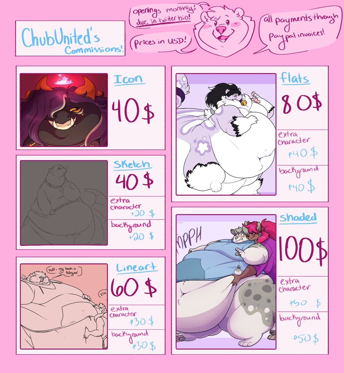 Comms are Open! 
Please fill out the form below to apply for a commission. All slots are artist choice. Please see the form for pricing and TOS. This form will be open for 24 hours. 

forms.gle/E31JLBS2FBV7KW…