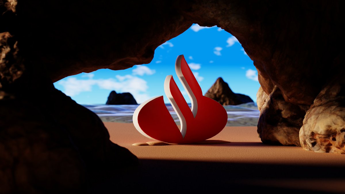 oiemare's tweet photo. eu fiz uma arte 3D do logo do @santander_br numa praia bonita pq né vai que eles me notam e me dão um vip pro show da gaga quem sabe?? https://t.co/mVXJbkbAIq