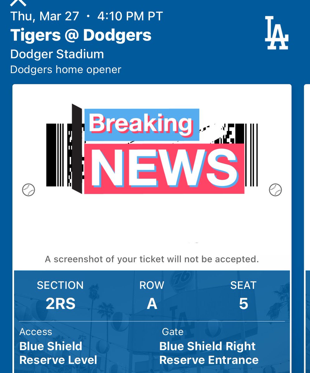 bobyosh's tweet photo. #Dodgers #HomeOpner
#ドジャース 🇺🇸 #開幕戦
#チケット #InnerReserve
#ネット裏 #最前列 
#2RS #A列 2席

#早いもの勝ち !

#DetroitTigers at
#LosAngelesDodgers 
(Home Opener) on 
Thu, Mar 27 4:10 PM! https://t.co/boQua5w0Q2 https://t.co/wOrFIwHeTX
