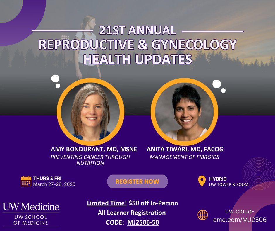 UW CME (@uwcme) on Twitter photo 🚨 ONE MONTH LEFT! Join us for the Reproductive & Gynecology Health Updates! Don't miss this opportunity to stay updated on the latest advancements. For details & reg: uw.cloud-cme.com/MJ2506 #womenshealth #primarycare <a href="/UWashOBGYN/">UW Department of Obstetrics & Gynecology</a> <a href="/UWMedicine/">UW Medicine</a> <a href="/uwfm/">UW Family Medicine</a> <a href="/UW_DGIM/">General Internal Medicine at UW Medicine</a> 🚨 ONE MONTH LEFT! Join us for the Reproductive & Gynecology Health Updates! Don't miss this opportunity to stay updated on the latest advancements. For details & reg: uw.cloud-cme.com/MJ2506 #womenshealth #primarycare <a href="/UWashOBGYN/">UW Department of Obstetrics & Gynecology</a> <a href="/UWMedicine/">UW Medicine</a> <a href="/uwfm/">UW Family Medicine</a> <a href="/UW_DGIM/">General Internal Medicine at UW Medicine</a>