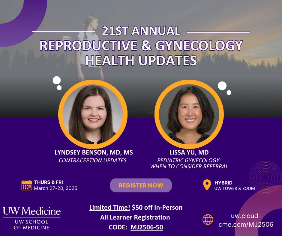UW CME (@uwcme) on Twitter photo Join us for the Reproductive & Gynecology Health Updates! Don't miss this opportunity to stay updated on the latest advancements in reproductive and gynecological health. For details & reg: uw.cloud-cme.com/MJ2506 #womenshealth #primarycare <a href="/UWashOBGYN/">UW Department of Obstetrics & Gynecology</a> <a href="/UWMedicine/">UW Medicine</a> <a href="/uwfm/">UW Family Medicine</a> <a href="/UW_DGIM/">General Internal Medicine at UW Medicine</a> Join us for the Reproductive & Gynecology Health Updates! Don't miss this opportunity to stay updated on the latest advancements in reproductive and gynecological health. For details & reg: uw.cloud-cme.com/MJ2506 #womenshealth #primarycare <a href="/UWashOBGYN/">UW Department of Obstetrics & Gynecology</a> <a href="/UWMedicine/">UW Medicine</a> <a href="/uwfm/">UW Family Medicine</a> <a href="/UW_DGIM/">General Internal Medicine at UW Medicine</a>