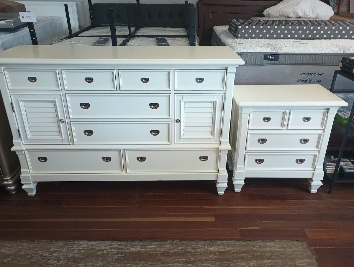 Cottage Style Dresser &amp; Nightstand $450

Financing available!
Located at 328 W Robertson st in Brandon

#BrandonFL #Tampa #Tampabay #Valrico #RiverviewFl #bloomingdalefl #seffnerfl #appliances #riverviewfl #plantcityfl #ruskinfl #lakelandfl  #fishhawkfl #lithiia  #apollobeachfl