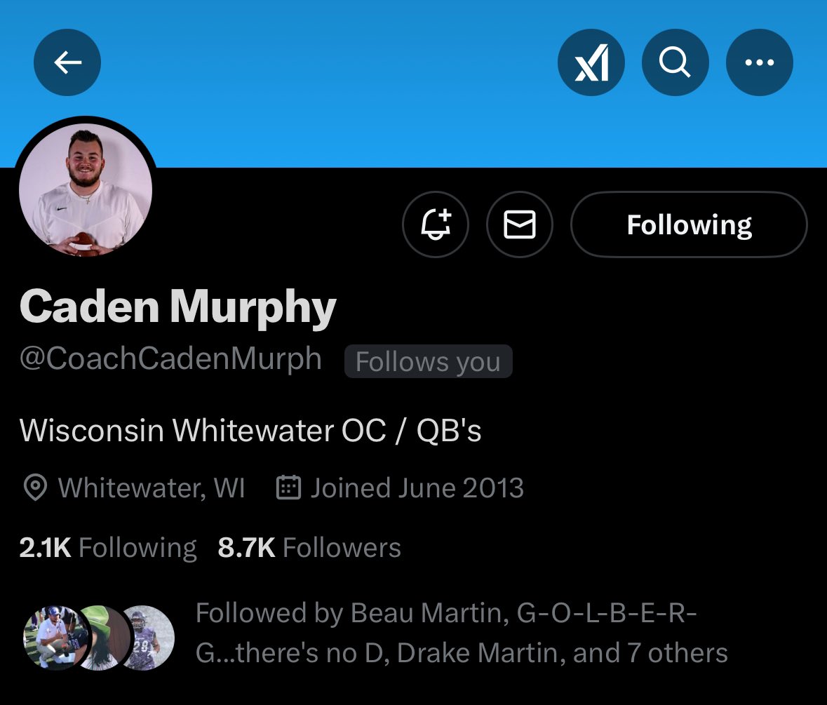 parkerolsen25's tweet photo. This is as close as we’ll get to an official announcement of a hire for UW-Whitewater football.
#d3fb https://t.co/Ce5MPCwjW9