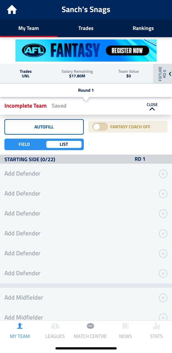 Can I start now?

#AFLFantasy <a href="/HatChatAFL/">AFL Fantasy Hat Chat</a>