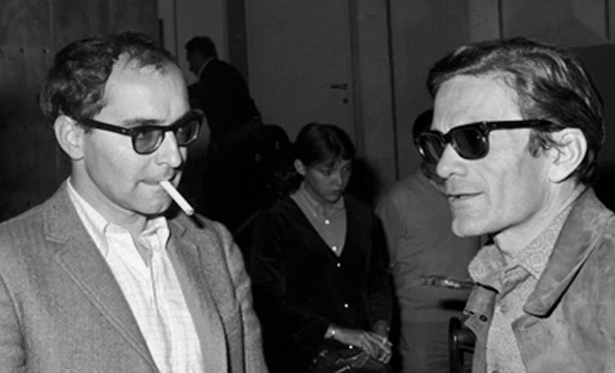 projectionistw's tweet photo. Godard &amp; Pasolini. https://t.co/YHAgEioUNI