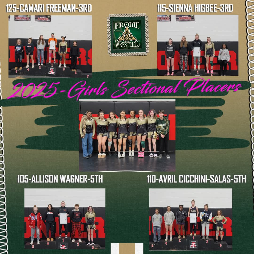 DJHSWrestling's tweet image. Congratulations to our 2025 Girls Sectional Tournament Placers! Allison Wagner &amp;amp; Avril Cicchini-Salas-placed 5th and Sienna Higbee &amp;amp; CaMari Freeman-placed 3rd