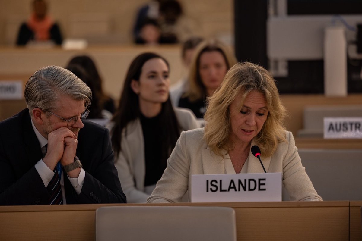 Þorgerður Katrín Gunnarsdóttir (@thorgkatrin) on Twitter photo Honour to address <a href="/UN_HRC/">UN Human Rights Council</a> on behalf of the Nordic-Baltic countries at the #HRC58 to commemorate the 30th anniversary of the Beijing Declaration. Gender equality must remain a priority not just for long-term peace and economic well-being but to secure human rights of all. Honour to address <a href="/UN_HRC/">UN Human Rights Council</a> on behalf of the Nordic-Baltic countries at the #HRC58 to commemorate the 30th anniversary of the Beijing Declaration. Gender equality must remain a priority not just for long-term peace and economic well-being but to secure human rights of all.