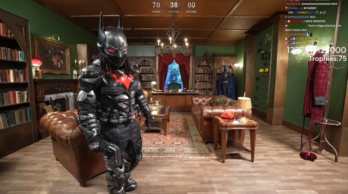 Kaimafiaupdates's tweet photo. Every single one of Kai Cenat's Batcaves and Batsuits during his insane Batman Marathon!😭🔥

• Arkham Asylum
• Arkham City
• Arkham Origins
• Arkham Knight https://t.co/HkOn6YOd4a