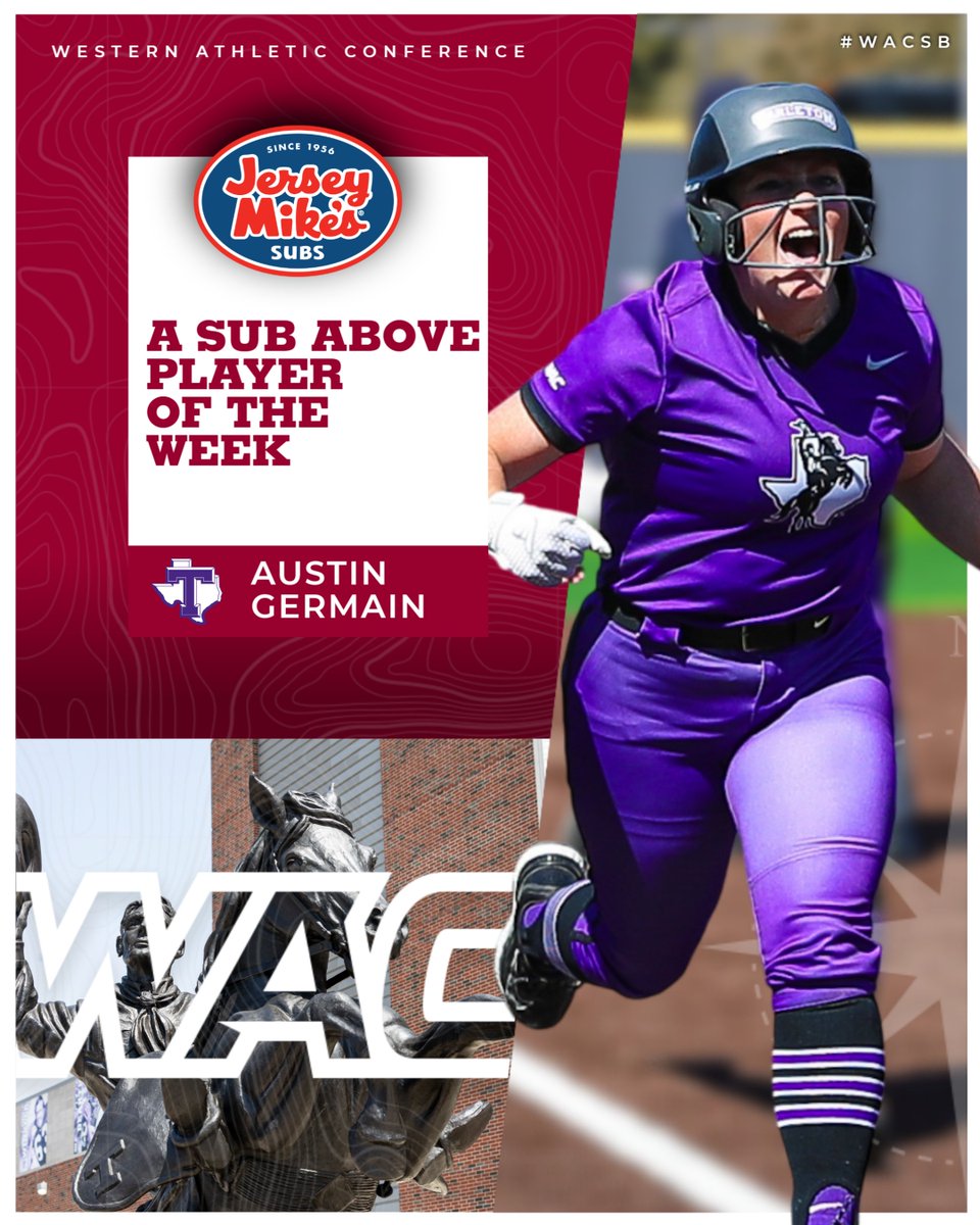 🥎 <a href="/jerseymikes/">Jersey Mike's Subs</a> A Sub Above Softball Player of the Week 🥎

Austin Germain | <a href="/TarletonSB/">Tarleton State Softball</a> 

#OneWAC x #WACsb