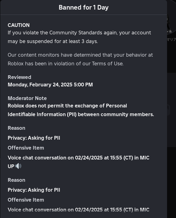 Smart_Clouds's tweet photo. I was sexually assaulted on Roblox and they banned me for "PII" when no such thing happened within the game I was playing, they banned me and won't even accept my appeal?? What is this to them a joke??? @Chaseroony https://t.co/eBmXCthcqj