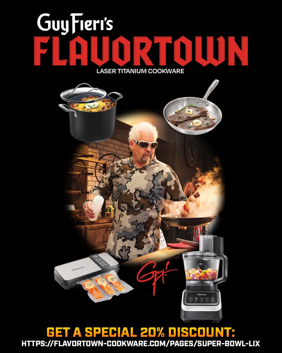 Missed out on Flavortown Cookware's special offer at Guy’s Flavortown Tailgate? Visit the link to get a special 20% off your next order: bit.ly/FlavortownCook…