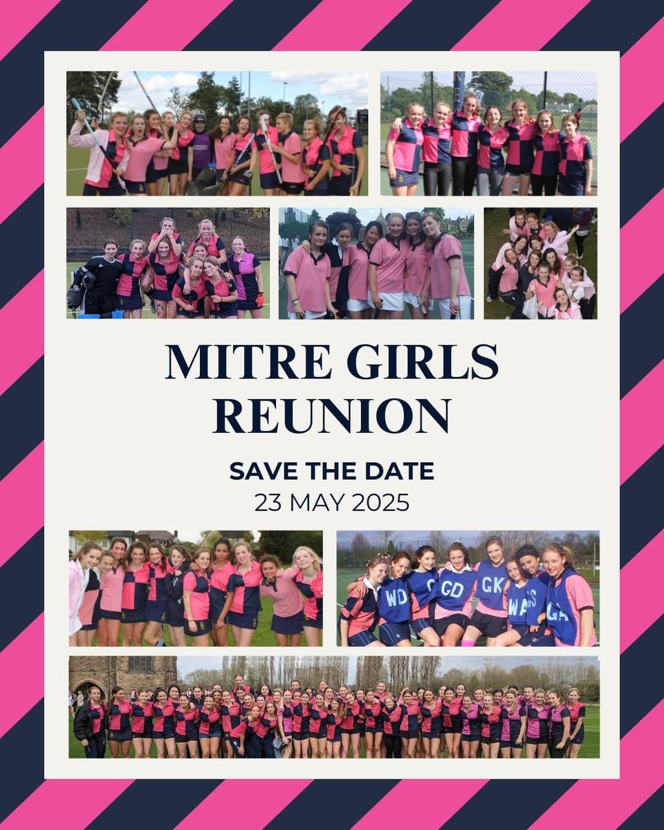ReptonLife's tweet image. 🩷💙 Mitre Girls Reunion – Save the Date! 🥂
Calling all Mitre Girls! It’s time to reconnect, reminisce, and celebrate together. Mark your calendars for 23 May 2025 – you won’t want to miss this special reunion!
More details coming soon @OrSociety
Hope to see you there!
