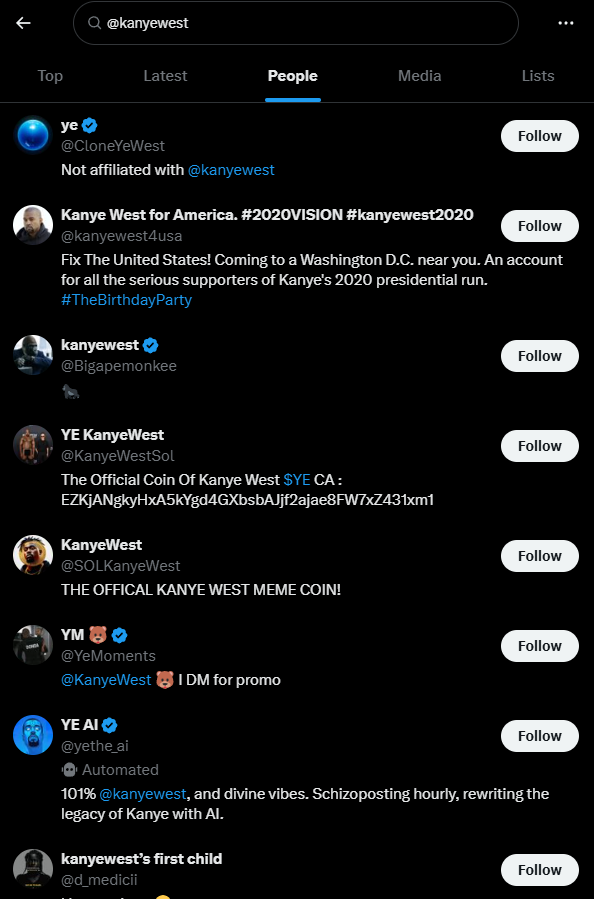 NghtlyX's tweet photo. @kanyewest Not being able to find your profile with your @ is crazy https://t.co/bOFFgfc0cI