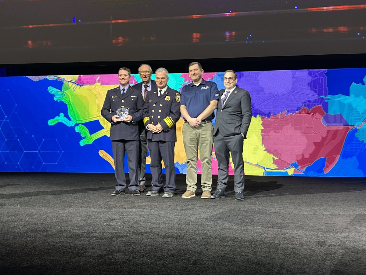 Today <a href="/dcfireems/">DC Fire and EMS Department</a> and <a href="/OCTODC/">DC Office of the CTO</a> were given the Making A Difference Award by @ESRI for a collaborative effort to build real-time data dashboards for the department. FF/EMT Jeff Lenard and GIS Public Safety Analyst Tim Hutchison presented their work at the GIS Conference.