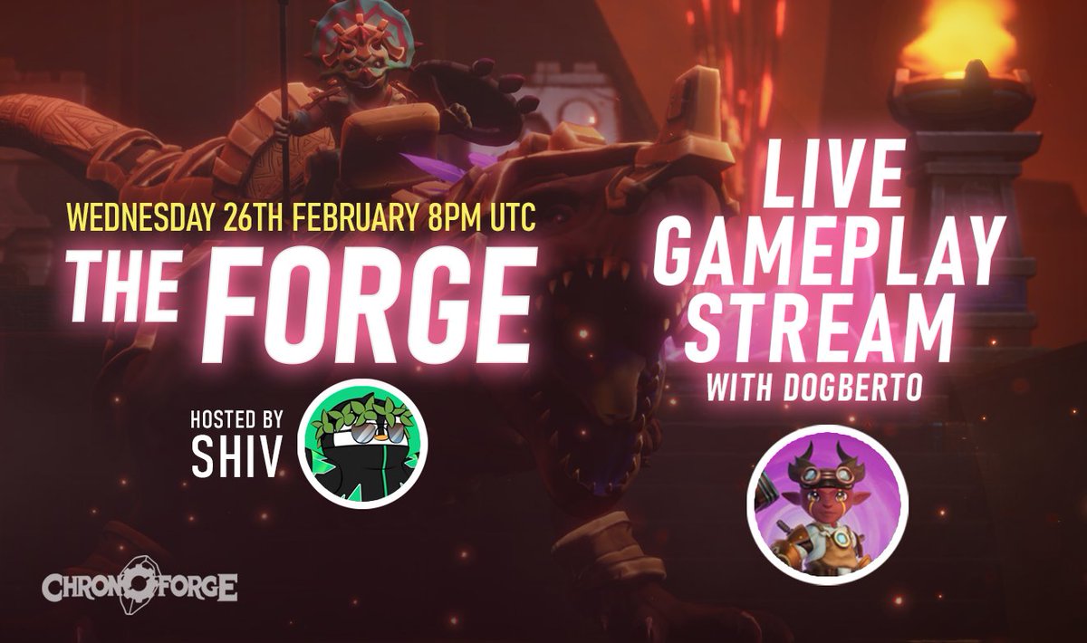 ChronoForge (@playchronoforge) on Twitter photo 🔥The Forge🔥 is back this Wednesday 8pm UTC with a live gameplay stream of ChronoForge!
We heard you! Less talking more raiding! ⚔️
<a href="/mrdogberto/">Dogberto🇦🇺</a> will also be dropping some alpha for the totems mint 5th March!
Set your reminders👇 🔥The Forge🔥 is back this Wednesday 8pm UTC with a live gameplay stream of ChronoForge!
We heard you! Less talking more raiding! ⚔️
<a href="/mrdogberto/">Dogberto🇦🇺</a> will also be dropping some alpha for the totems mint 5th March!
Set your reminders👇