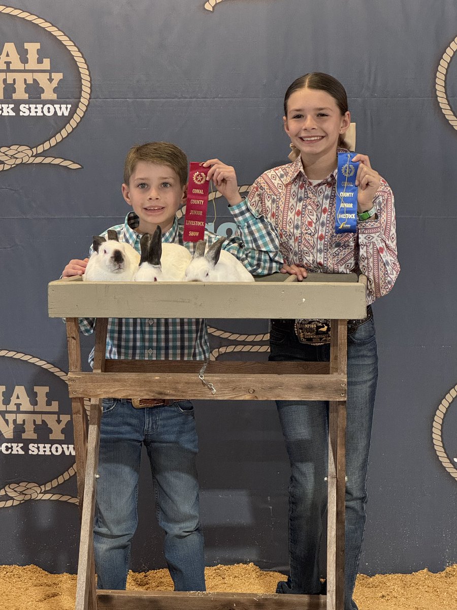 Congratulations to Reagan and Lincoln Ayers!  They showed their rabbits today at the Comal County Jr. Livestock Show. Reagan placed 4th in both light and heavy weight classes. Lincoln placed 15th in heavyweight.   Way to go, Wildcats!

#todayincomal
#GrowingGreatness