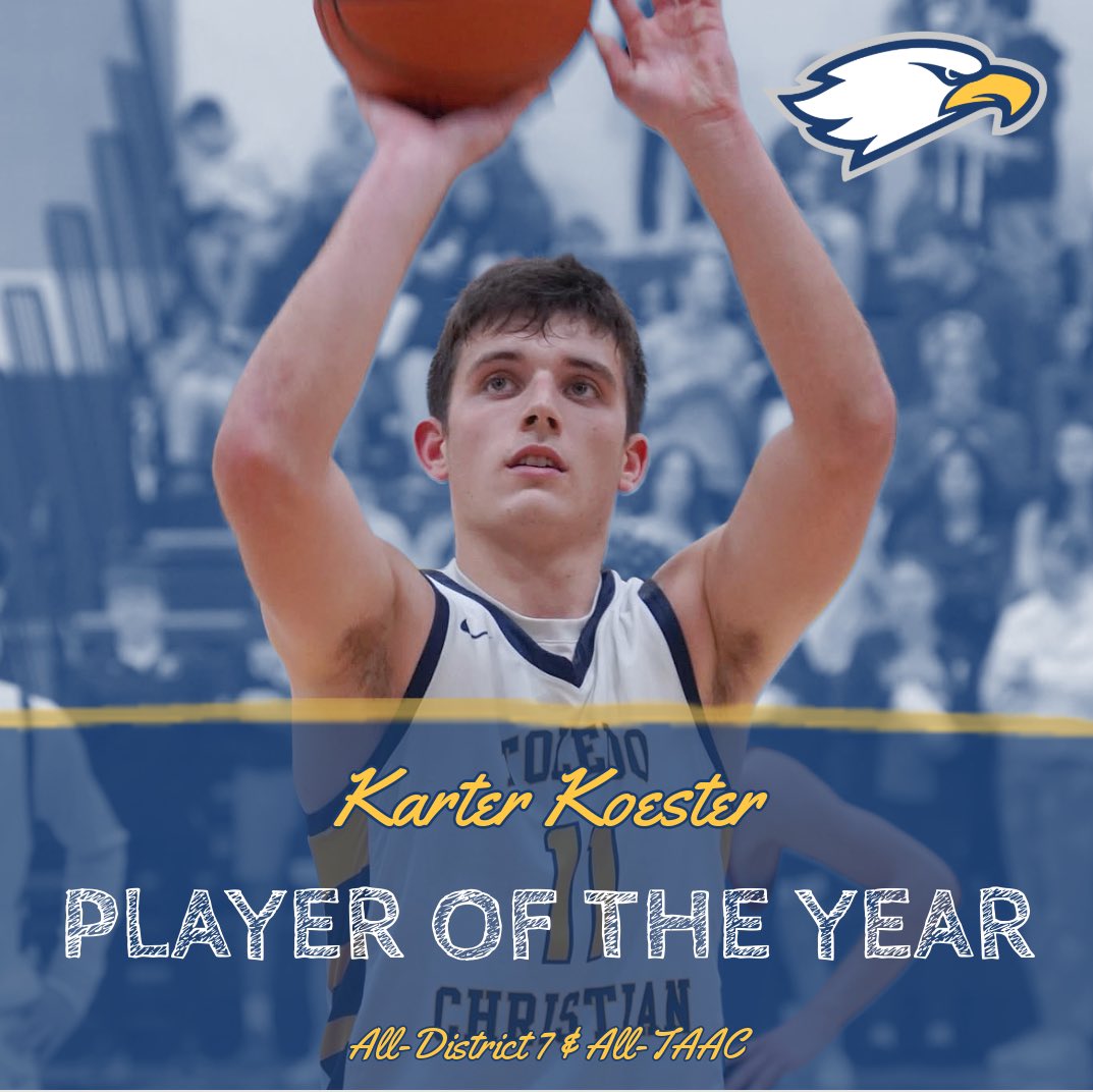 TCEagleBball's tweet image. #11 Karter Koester (@KarterKoester11)

• Unanimous TAAC Player of the Year
• District 7 Player of the Year
• North-South All-Star Game Selection

Congrats to Karter on these incredible achievements!! Go Eagles!!

#TraditionMatters // #Focus3d 🦅