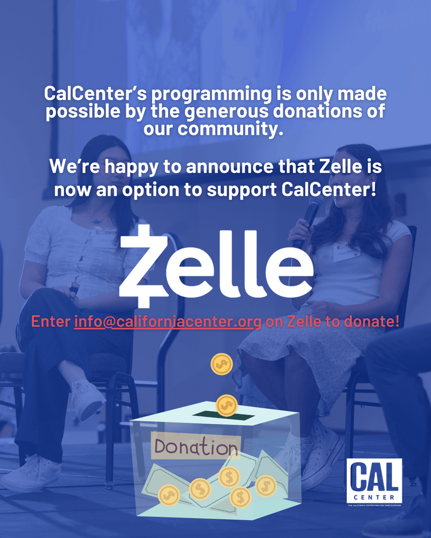 calcenter's tweet image. We are grateful for every generous donation that makes our work at CalCenter possible. 

We are excited to announce that Zelle is now an option for those hoping to support our work. 

#CivicEngagement #JoinTheCommunity #YouthActivism #Gratitude