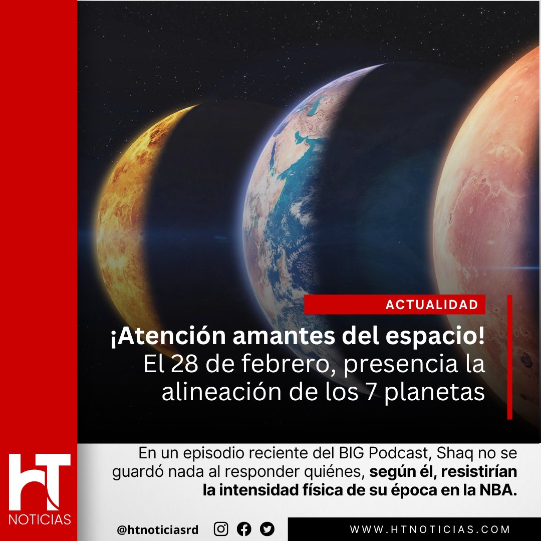 🌌 ¡Prepárate para un espectáculo astronómico único!

El próximo 28 de febrero , el cielo nocturno ofrecerá una alineación de siete planetas que no se repetirá hasta el año 2492 . Este fenómeno permitirá observar simultáneamente a Mercurio, Venus, Marte, Júpiter, Saturno, Urano y