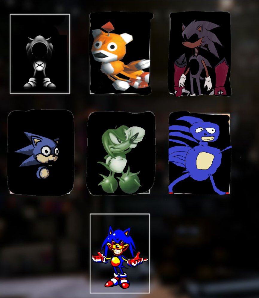 Vs Sonic.EXE Ultimate Custom Night

I had a hard time doing this and for the characters to make any sense.
for now here it is
sorry if it wasn't all.