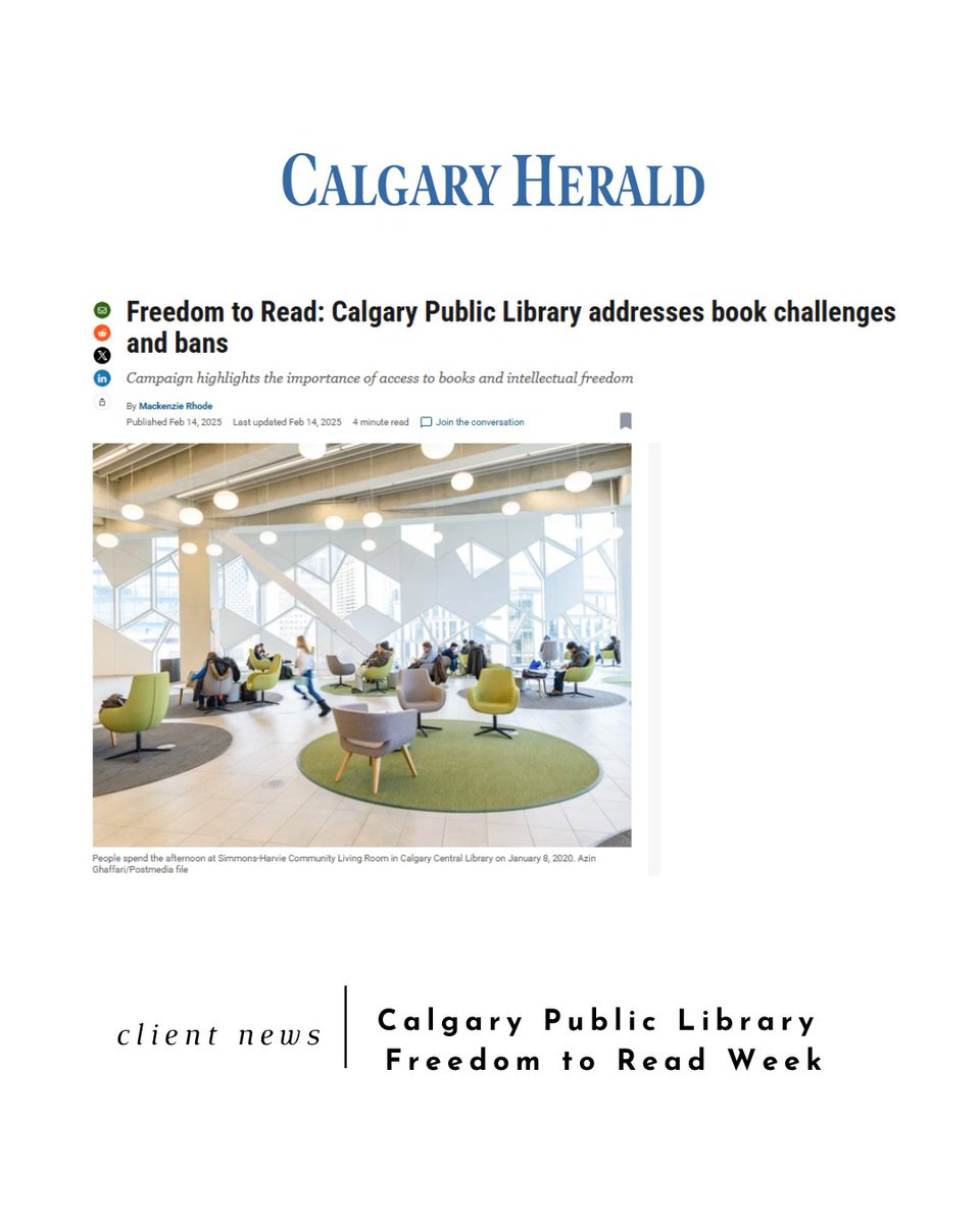 Brookline is proud to support <a href="/calgarylibrary/">Calgary Public Library</a> in promoting the importance of unrestricted access to information during Freedom to Read Week (Feb. 23–March 1). The Library has launched Page, a stop-motion animated video set in Central Library. 
Watch Page: bit.ly/3EUCba8